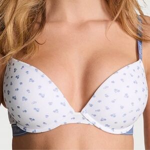 NWT PINK Victoria's Secret Blue and White Patterned Bra
